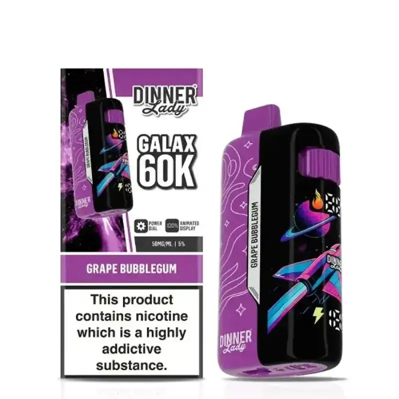 Dinner Lady Disposable Vape Grape Bubblegum Dinner Lady 60K Disposable Vape (5%, 60000 Puffs)
