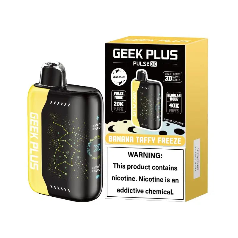 GEEK PLUS Disposable Vape Banana Taffy Freeze GEEK PLUS 40K Disposable Vape (5%, 40000 Puffs)