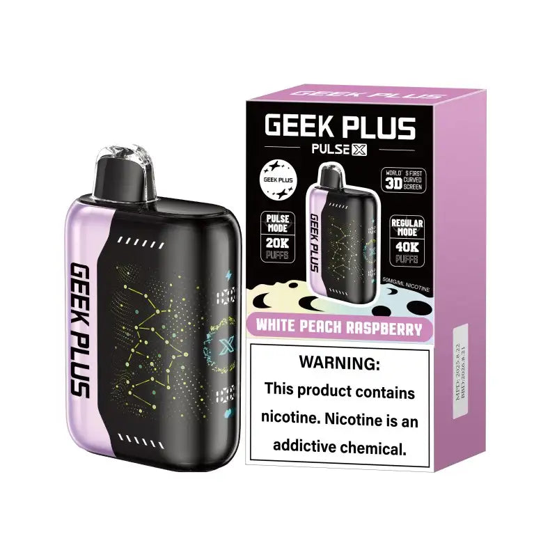 GEEK PLUS Disposable Vape White Peach Raspberry GEEK PLUS 40K Disposable Vape (5%, 40000 Puffs)