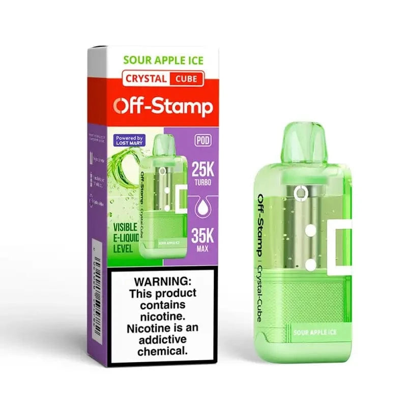 Lost Mary Disposable Vape Sour Apple Ice Off-Stamp X-CUBE Crystal 25K Disposable Kit (5%, 25000 Puffs)