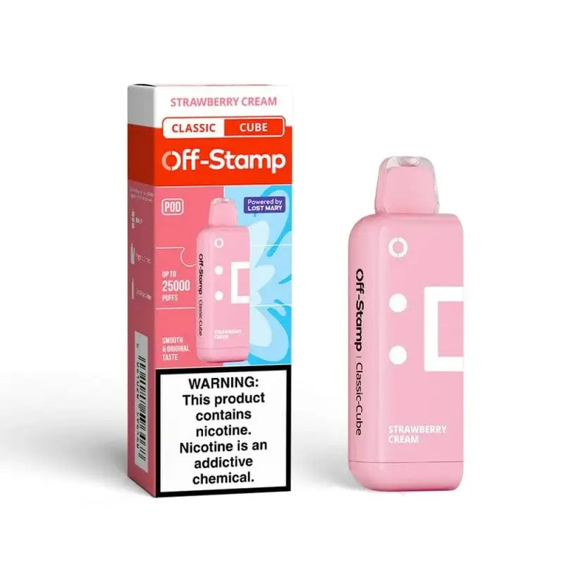 Lost Mary Disposable Vape Strawberry Cream Off-Stamp X-CUBE Classic 25K Disposable Pod (5%, 25000 Puffs)