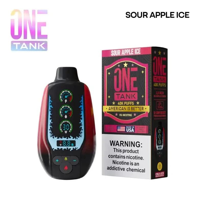 One Tank Disposable Vape Sour Apple Ice One Tank 40K Disposable Vape (5%, 40000 Puffs)