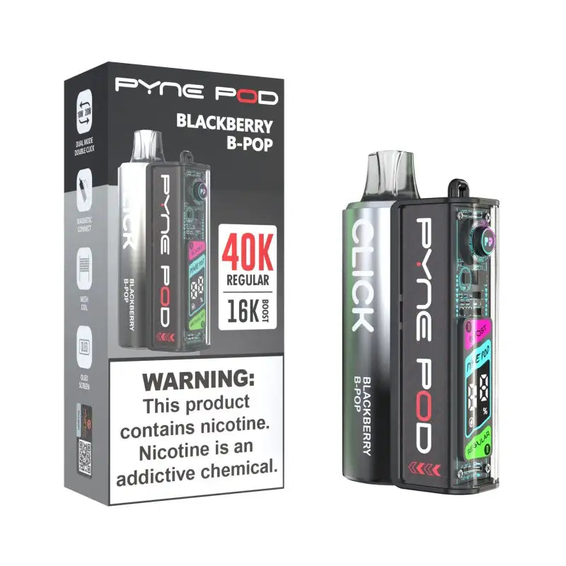 Pyne Pod Disposable Vape Blackberry B-Pop Pyne Pod Click 40K Disposable Vape Kit (5%, 40000 Puffs)