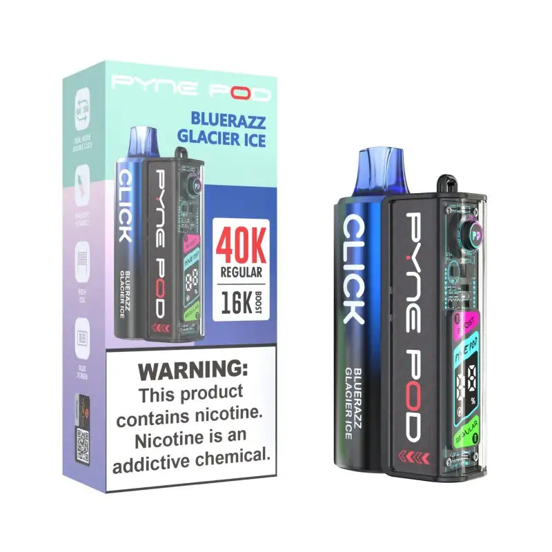 Pyne Pod Disposable Vape Bluerazz Glacier Ice Pyne Pod Click 40K Disposable Vape Kit (5%, 40000 Puffs)