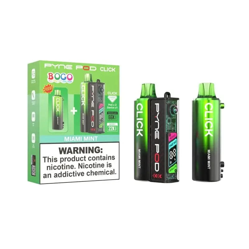 Pyne Pod Disposable Vape Miami Mint Pyne Pod Click 66K BOGO Disposable Kit ((5%, 66000 Puffs)