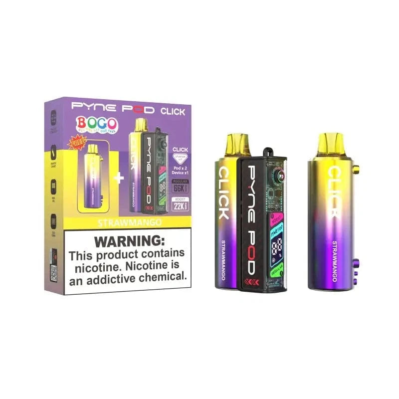 Pyne Pod Disposable Vape Strawmango Pyne Pod Click 66K BOGO Disposable Kit ((5%, 66000 Puffs)