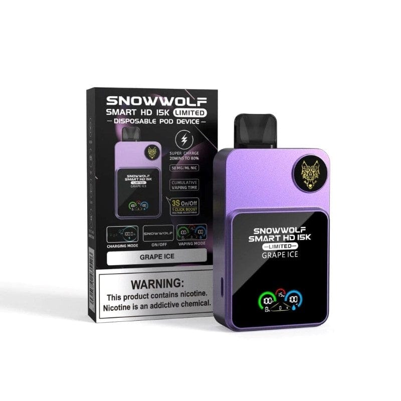 SnowWolf Grape Ice SnowWolf Smart HD 15K Disposable Vape (5%, 15000 Puffs)