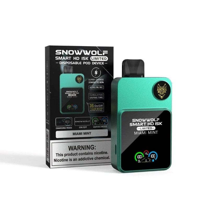 SnowWolf Miami Mint SnowWolf Smart HD 15K Disposable Vape (5%, 15000 Puffs)