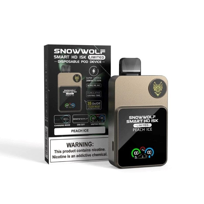 SnowWolf Peach Ice SnowWolf Smart HD 15K Disposable Vape (5%, 15000 Puffs)