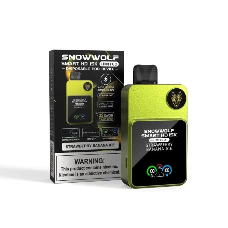 SnowWolf Strawberry Banana Ice SnowWolf Smart HD 15K Disposable Vape (5%, 15000 Puffs)