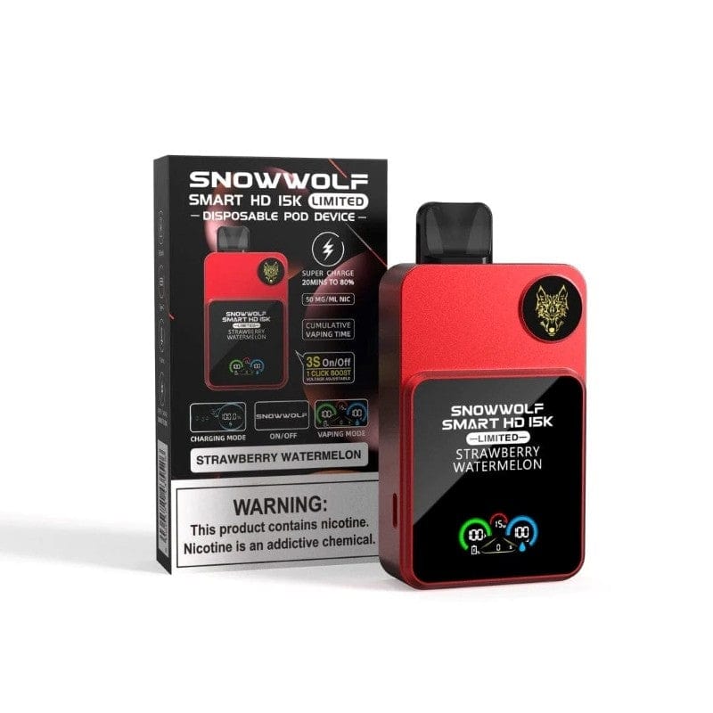 SnowWolf Strawberry Watermelon SnowWolf Smart HD 15K Disposable Vape (5%, 15000 Puffs)
