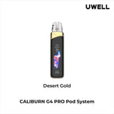Uwell Pod System Desert Gold Uwell Caliburn G4 Pro 35W Pod Kit