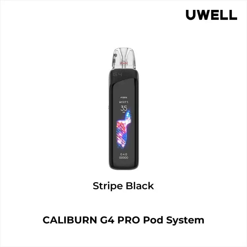 Uwell Pod System Stripe Black Uwell Caliburn G4 Pro 35W Pod Kit