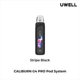 Uwell Pod System Stripe Black Uwell Caliburn G4 Pro 35W Pod Kit