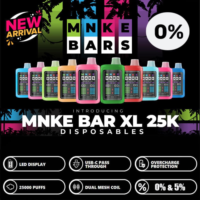 Vapetasia Disposable Vape MNKE Bars XL 25K Disposable Vape (0% & 5%, 25000 Puffs)