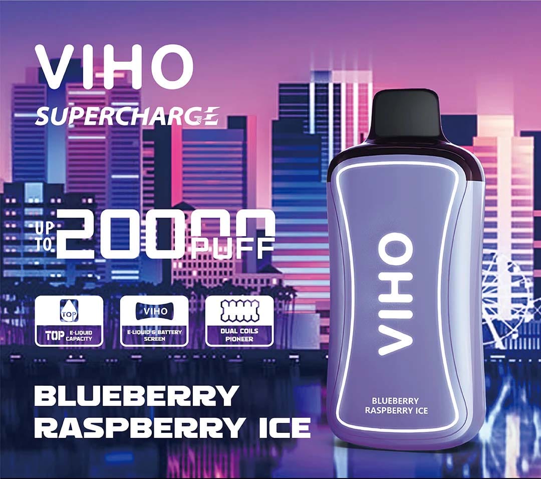 VIHO Disposable Vape Blueberry Ice VIHO Supercharge 20000 Disposable Vape (5%, 20000 Puffs)