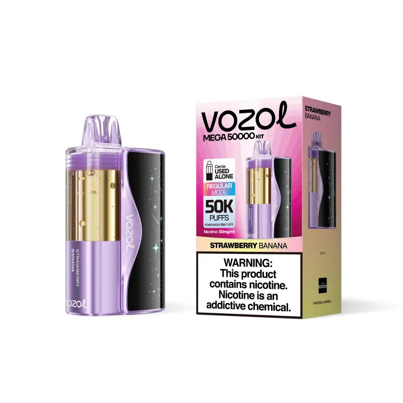 VOZOL Disposable Vape Strawberry Banana Vozol Mega 50K Disposable Kit (5%,50000 Puffs)