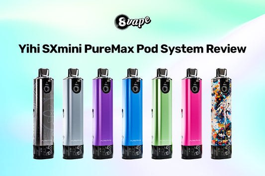 Several YIHI SXMini PureMax Pod System products with 'YIHI SXMini PureMax Pod System Review' text.