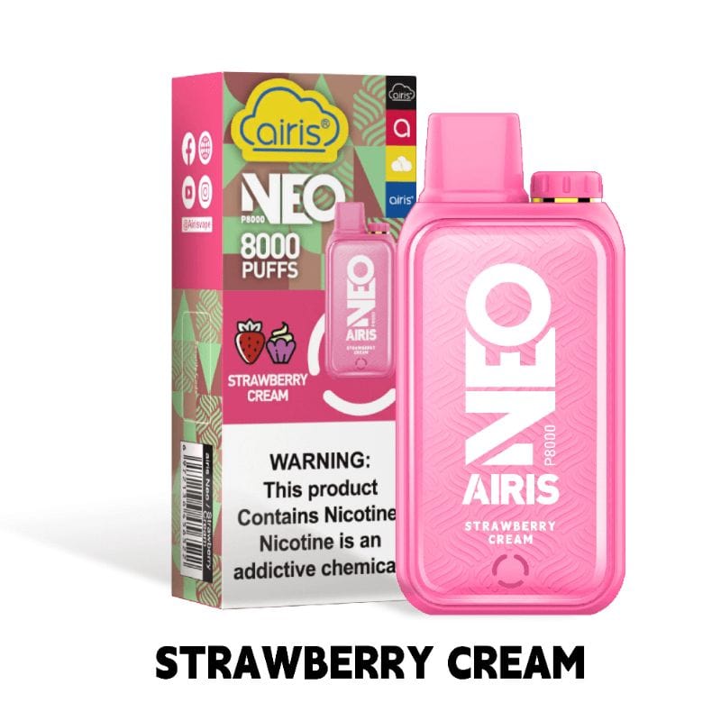 Airis Disposable Vape Strawberry Cream Airis Neo P8000 Disposable Vape (5%, 8000 Puffs)
