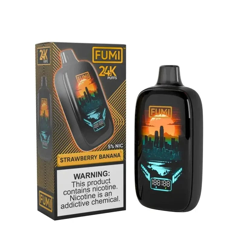 Daddy's Vapor Disposable Vape 5% / Strawberry Banana FUMI 24K Disposable Vape  (0% & 5%, 24000 Puffs)