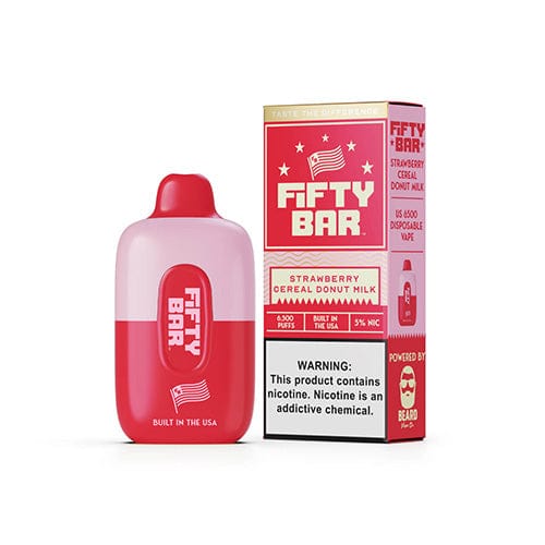 Fifty Bar Disposable Vape Strawberry Cereal Donut Milk Fifty Bar Disposable Vape (5%, 6500 Puffs)