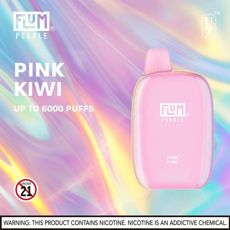 Flum Disposable Vape Pink Kiwi (April New ) Flum Pebble Disposable Vape (5%, 6000 Puffs)