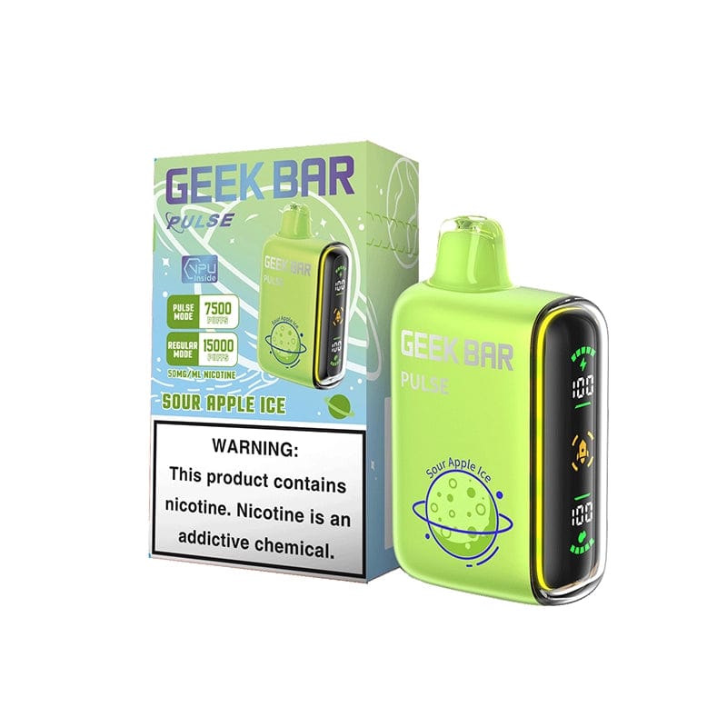 Geek Bar Disposable Vape Sour Apple Ice' Geek Bar Pulse 15000 Disposable Vape (5%, 15000 Puffs)