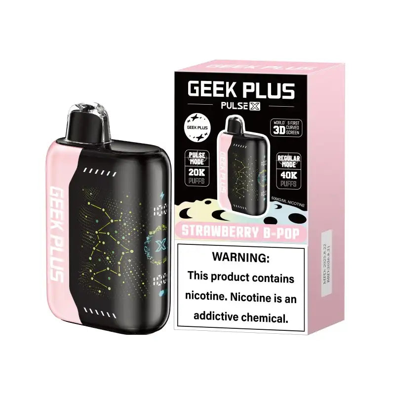 GEEK PLUS Disposable Vape Strawberry B-Pop GEEK PLUS 40K Disposable Vape (5%, 40000 Puffs)