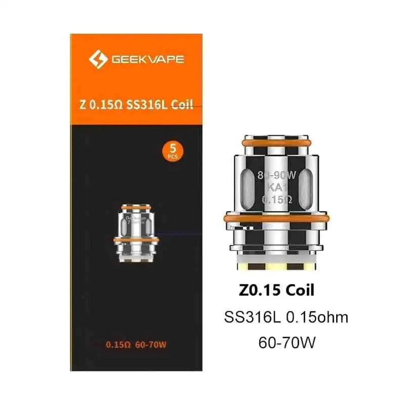 GeekVape Coils 0.15ohm SS316L Geekvape Z (Zeus) Mesh Replacement Coil (Pack of 5)