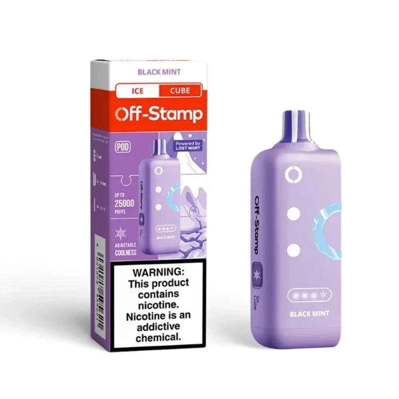 Lost Mary Disposable Vape Black Mint Off-Stamp X-CUBE Ice 25K Disposable Pod (5%, 25000 Puffs)