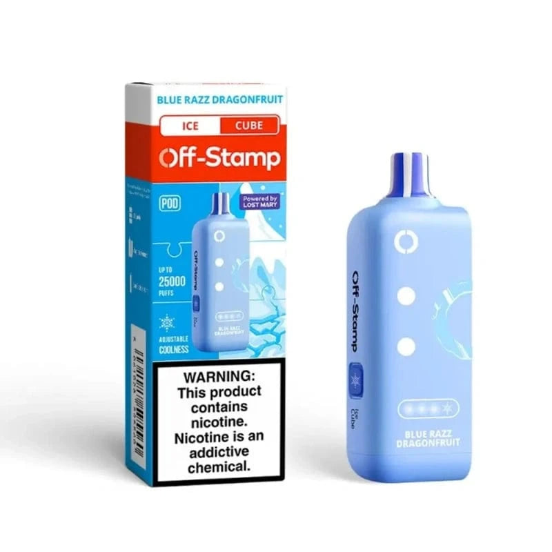 Lost Mary Disposable Vape Blue Razz Dragonfruit Off-Stamp X-CUBE Ice 25K Disposable Pod (5%, 25000 Puffs)