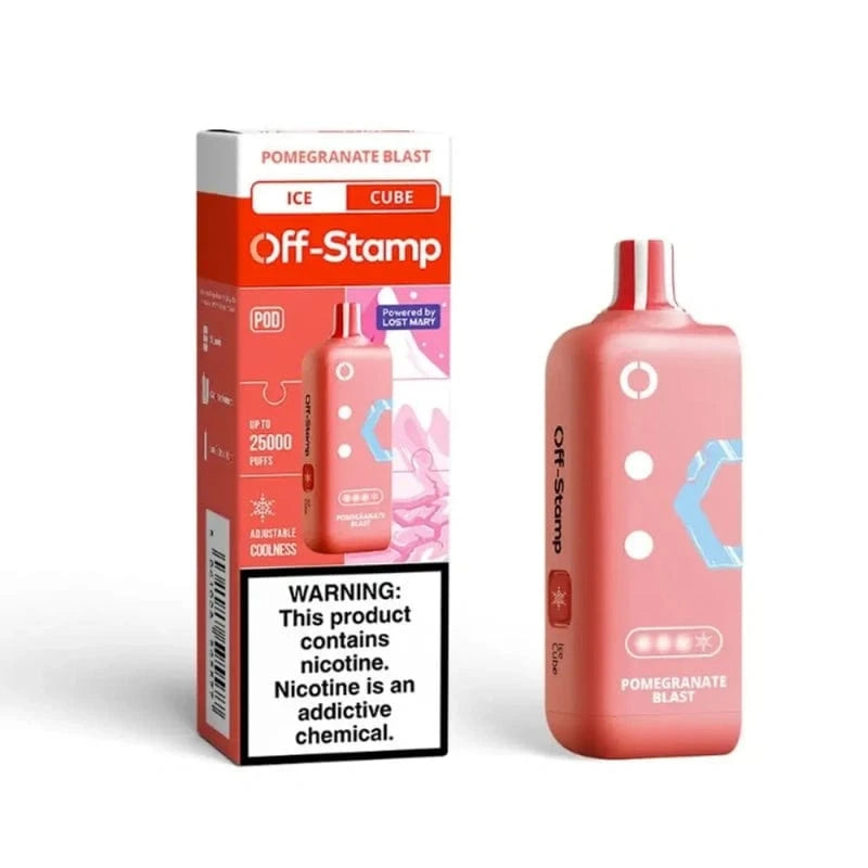 Lost Mary Disposable Vape Pomegranate Blast Off-Stamp X-CUBE Ice 25K Disposable Pod (5%, 25000 Puffs)