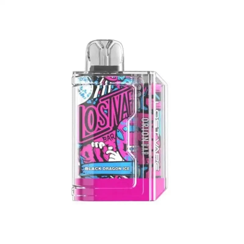 Lost Vape Disposable Vape Black Dragon Ice (Unishow Exclusive Exotic Edition) Lost Vape Orion Bar Disposable Vape (5%, 7500 Puffs)
