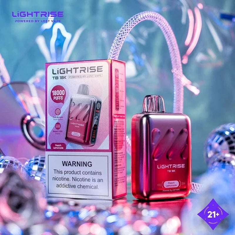Lost Vape Peach Lemonade 🎁 Lost Vape Lightrise TB 18K Disposable Vape (5%, 18000 Puffs) (100% off)