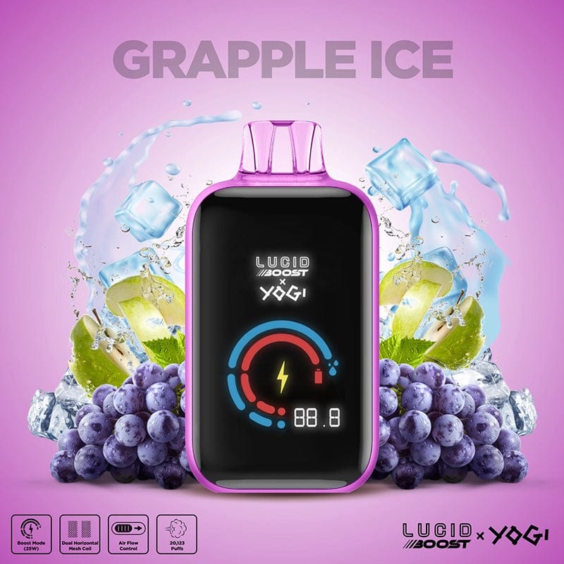Lucid Air Disposable Vape Grapple Ice - Yogi Lucid Boost Disposable Vape (5%, 20123 Puffs)