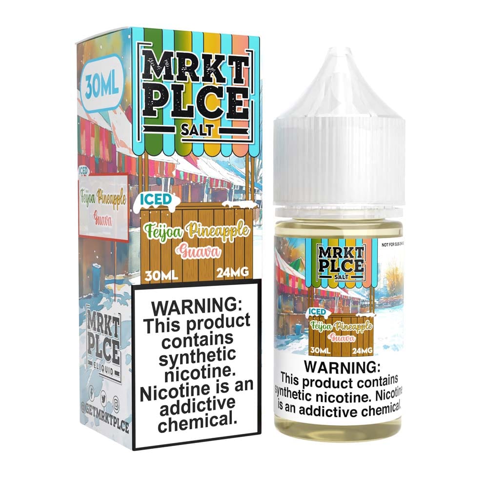 MRKT PLCE 48mg 🎁 MRKT PLCE Salts ICED Feijoa Pineapple Guava 30ml Nic Salt Vape Juice (100% off)