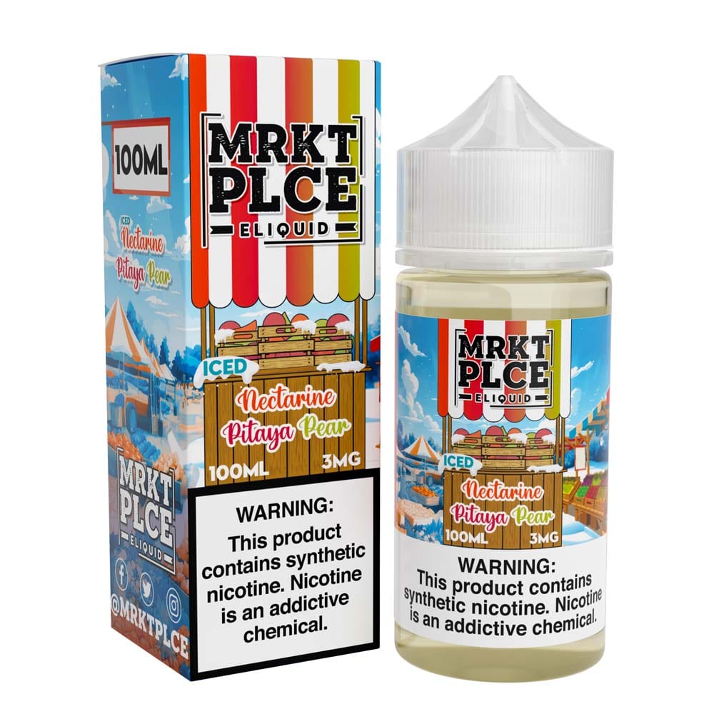 MRKT PLCE 6mg 🎁 MRKT PLCE ICED Nectarine Pitaya Pear 100ml Vape Juice (100% off)