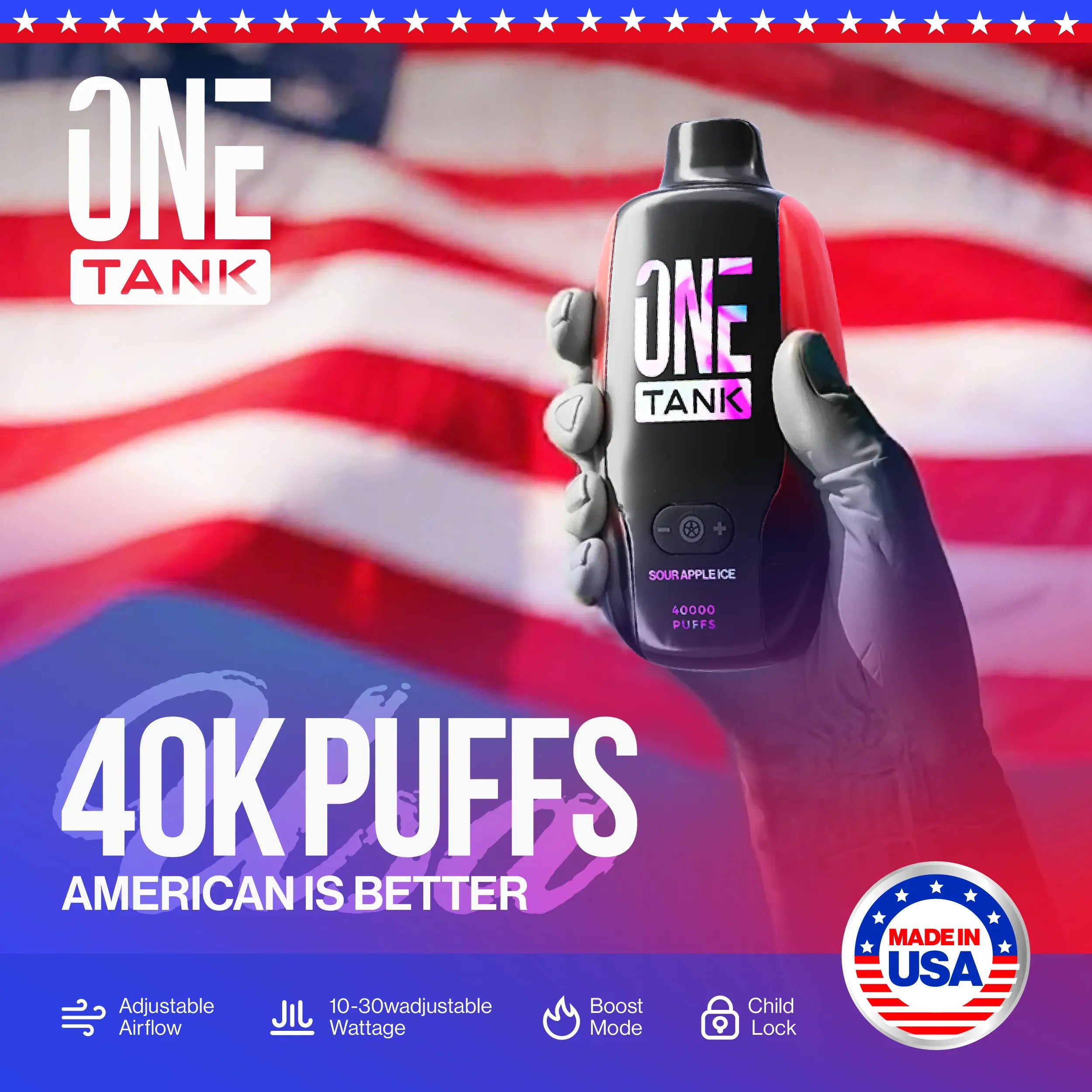 One Tank Disposable Vape One Tank 40K Ice Control Disposable Vape (5%, 40000 Puffs)