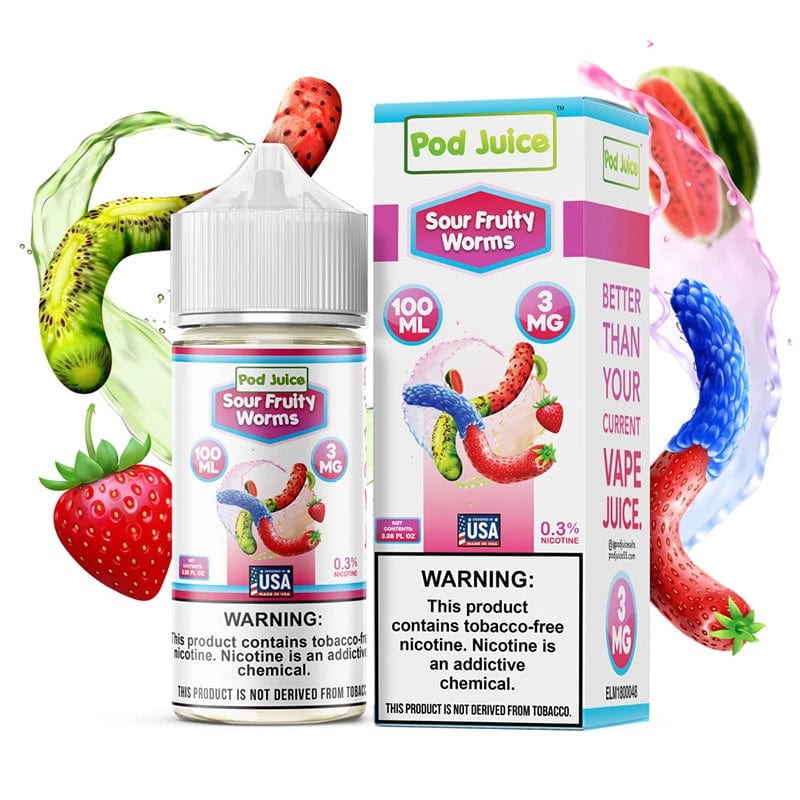 Pod Juice Juice Pod Juice Freeze Sour Fruity Worms TF Vape Juice 100ml