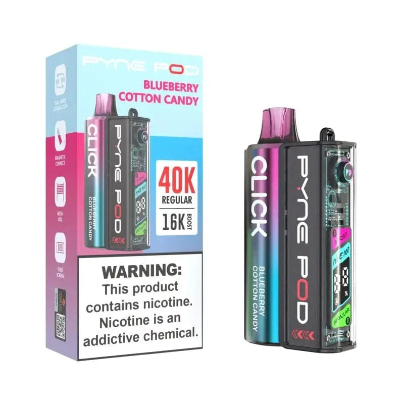 Pyne Pod Disposable Vape Blueberry Cotton Candy Pyne Pod Click 40K Disposable Vape Kit(5%, 40000 Puffs)