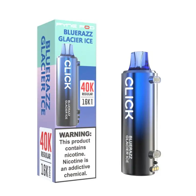 Pyne Pod Disposable Vape Bluerazz Glacier Ice Pyne Pod Click 40K Disposable Vape Pod (5%, 40000 Puffs)