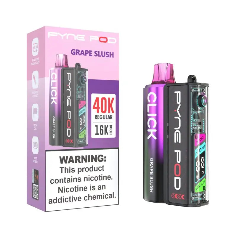 Pyne Pod Disposable Vape Grape Slush Pyne Pod Click 40K Disposable Vape Kit (5%, 40000 Puffs)