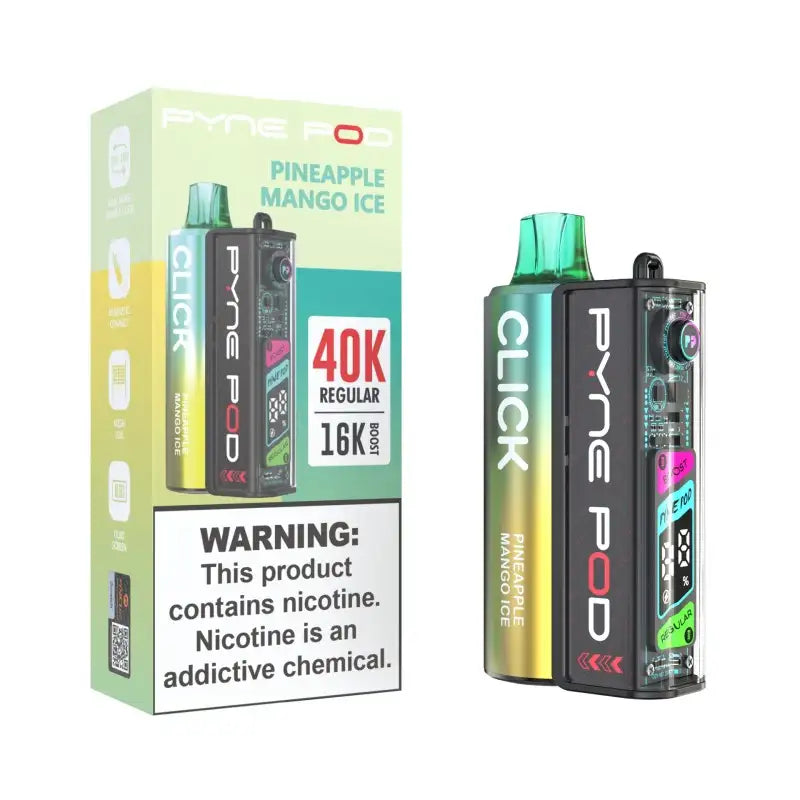 Pyne Pod Disposable Vape Pineapple Mango Ice Pyne Pod Click 40K Disposable Vape Kit (5%, 40000 Puffs)