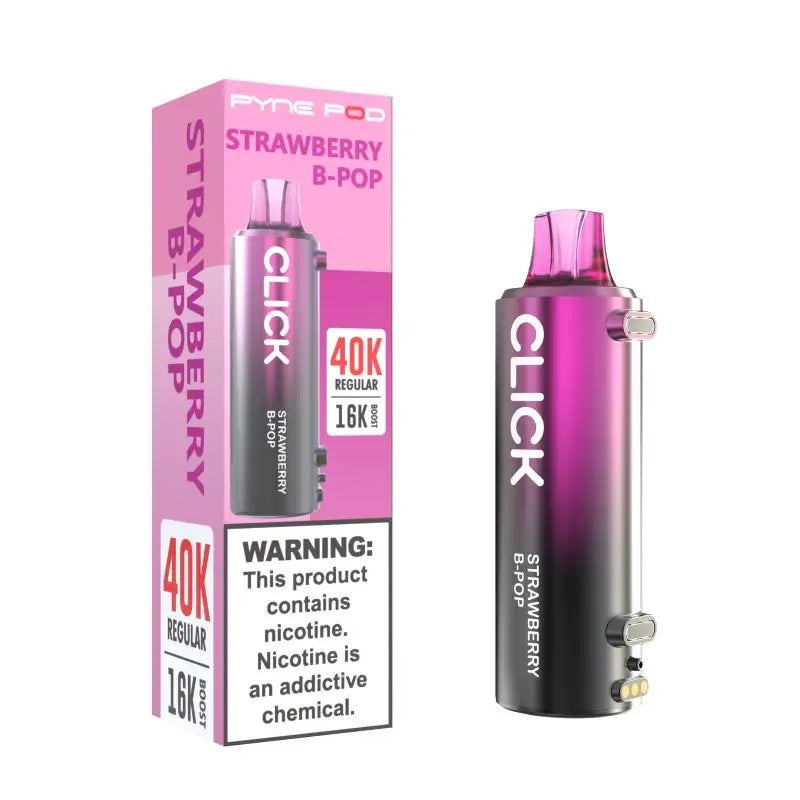 Pyne Pod Disposable Vape Strawberry B-Pop Pyne Pod Click 40K Disposable Vape Pod (5%, 40000 Puffs)
