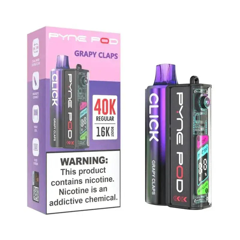 Pyne Pod Grapy Claps 🎁 Pyne Pod Click 40K Disposable Vape Kit (5%, 40000 Puffs) (100% off)