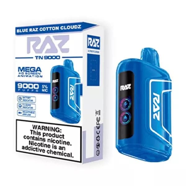 RAZ Disposable Vape Blue Raz Cotton Cloudz RAZ TN9000 Disposable Vape (5%, 9000 Puffs)