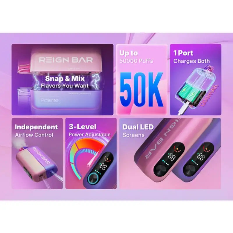 REIGN BAR Disposable Vape REIGN BAR Palette 50K Flavor-Switchable Disposable (5%, 50000 Puffs)