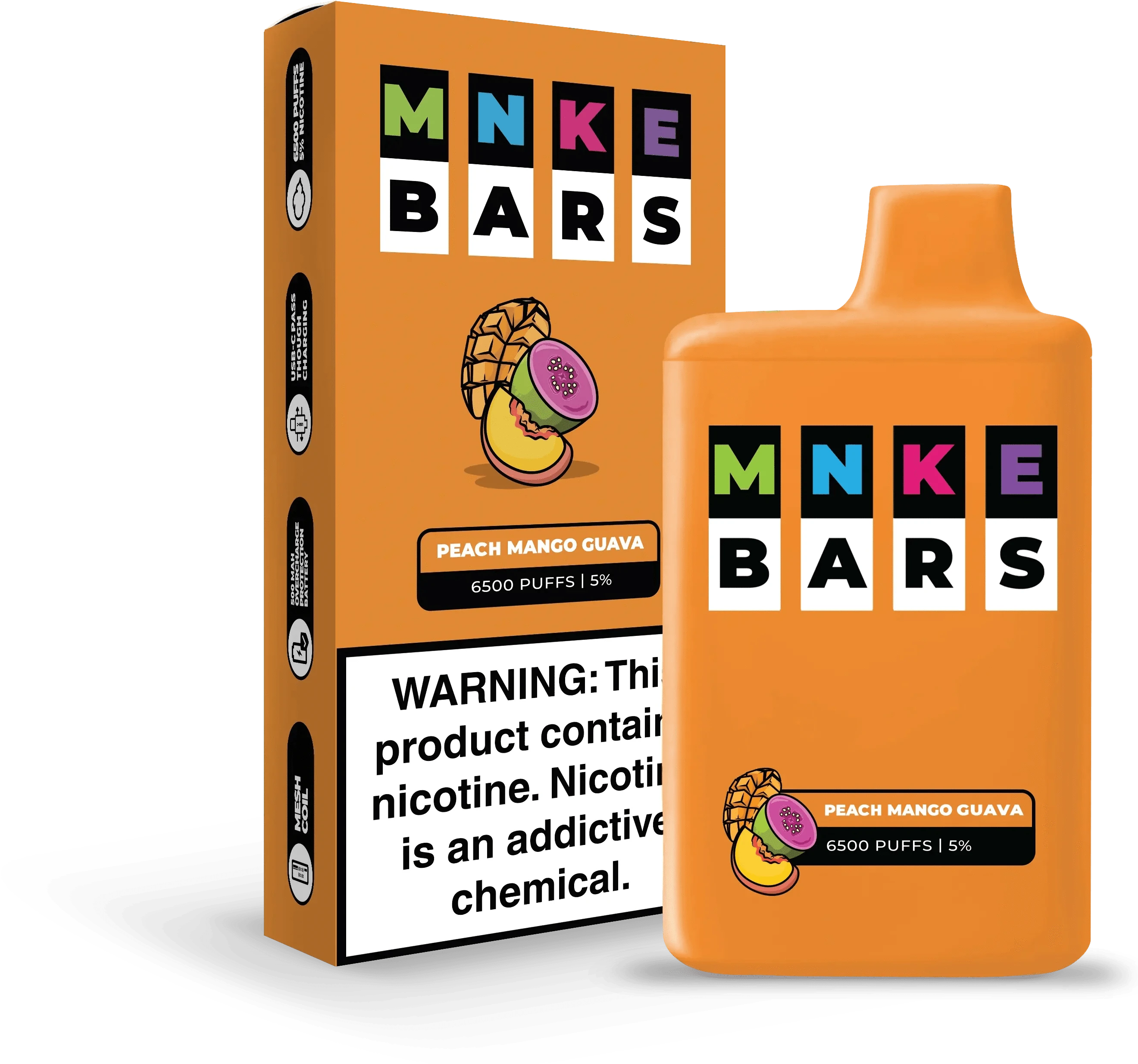 Vapetasia Pango Guava 🎁 MNKE Bars Disposable Vape (5%, 6500 Puffs) (100% off)