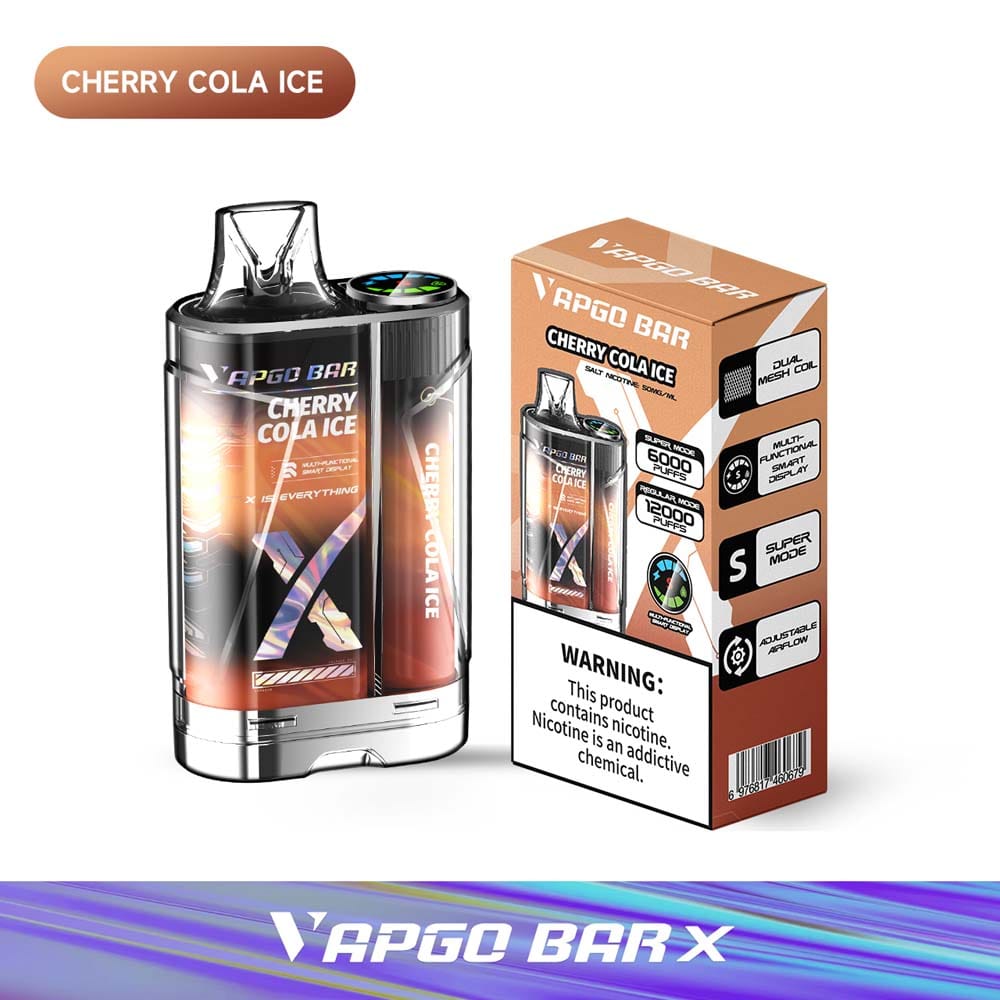 VAPGO BAR Disposable Vape Cherry Cola Ice VAPGO BAR X 12K Disposable Vape  (5%, 12000 Puffs)