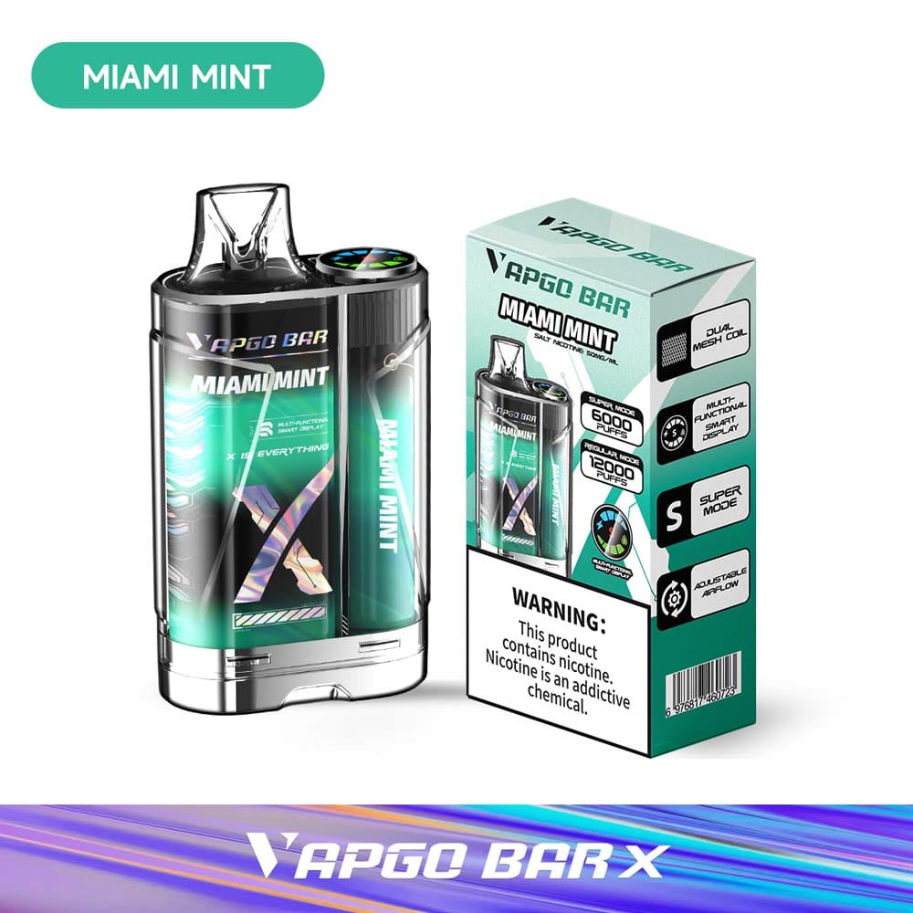 VAPGO BAR Disposable Vape Miami Mint VAPGO BAR X 12K Disposable Vape  (5%, 12000 Puffs)